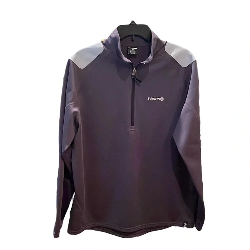 Solaris men’s 1/4 zip fleece-lined pullover SZ XL gray